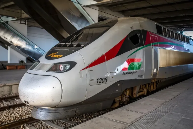An ONCF Al Boraq train at a station
