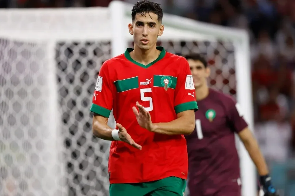 Nayef Aguerd avec l’équipe nationale du Maroc
