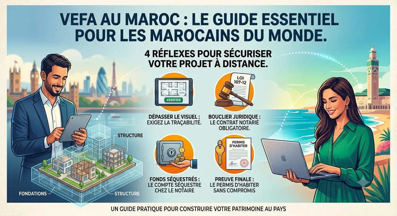 Infographie des garanties pour un achat immobilier en VEFA au Maroc
