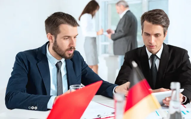 Professionals meeting around a table