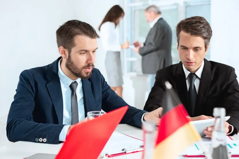 Professionals meeting around a table