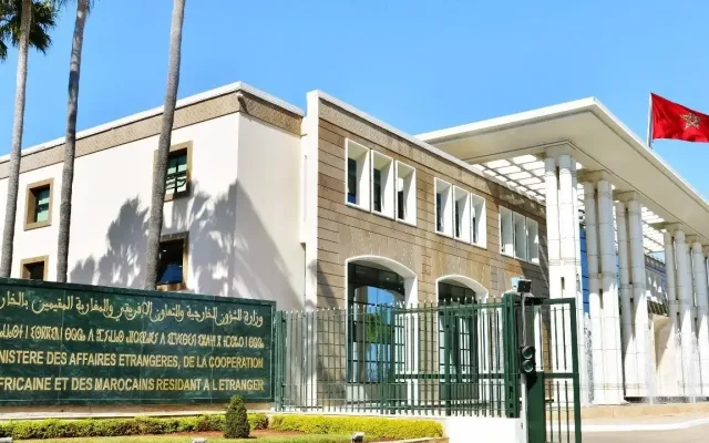 Moroccan consulate building with the Moroccan flag